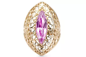 Stil Vintage Inel Ametist Aur galben 14K vrc090y